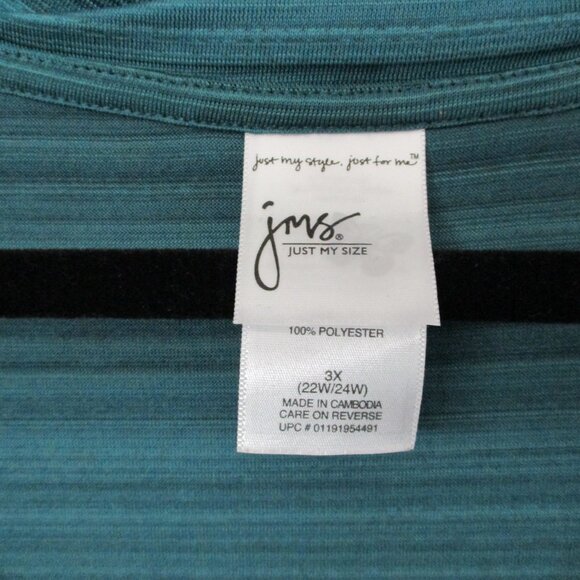 JMS Just My Size 3/4 Sleeve Heather Teal Green Woman Size | 3X - Picture 4 of 9